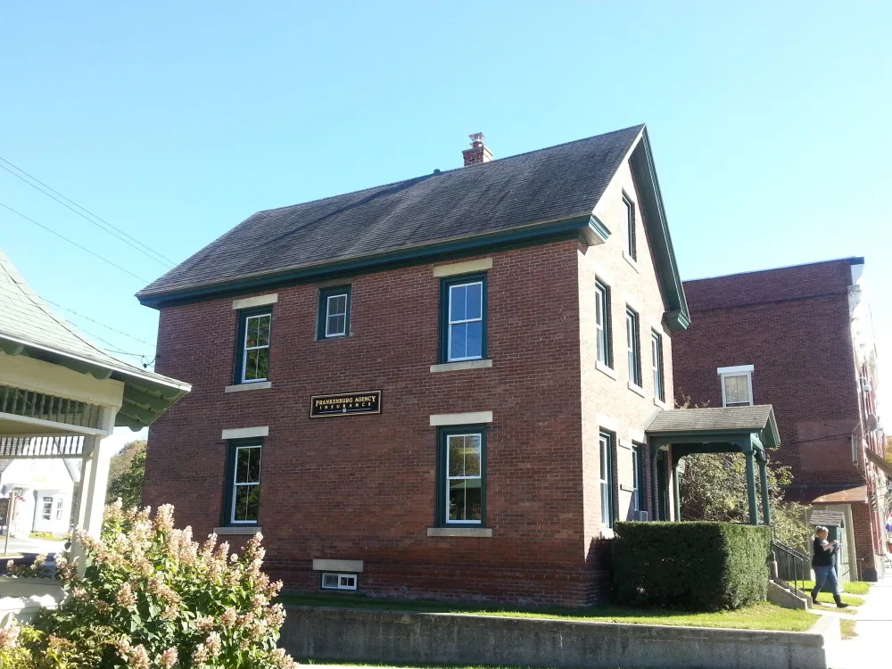 The Frankenburg Agency brick office building in Randolph, Vermont